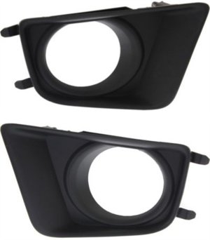 Front Fog Light Molding Pair/Set for Toyota Tacoma 2012-2015, Right (Passenger) and Left (Driver), Paint to Match, Without Chrome Bezel, Replacement