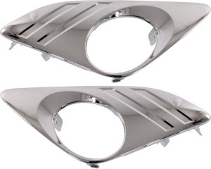 Front Fog Light Molding for 2012-2014 Toyota Camry, Right (Passenger) and Left (Driver), Chrome, Fits L/LE/XLE/Hybrid Models, Replacement Pair/Set