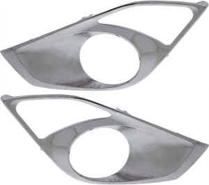 Front Fog Light Molding for Toyota Avalon 2013-2015, Right (Passenger) and Left (Driver) Sides, Chrome Replacement Pair/Set