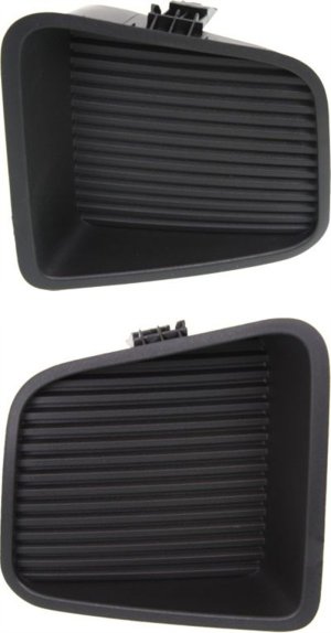 Front Fog Light Cover Pair/Set for 2014-2021 Toyota Tundra, Left (Driver) and Right (Passenger), Textured Black, without Fog Light Hole, Replacement