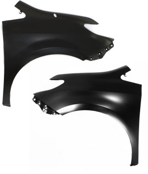 Front Fender Pair/Set for Toyota Sienna (2011-2014), Right (Passenger) and Left (Driver), Primed (Ready to Paint) with Antenna Hole - Replacement Part