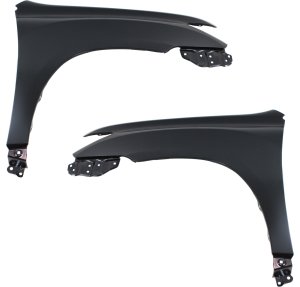 Front Fender Pair/Set for Toyota Highlander 2011-2013, Primed (Ready to Paint), Right (Passenger) and Left (Driver), Excluding Hybrid Models, without Antenna Hole Replacement