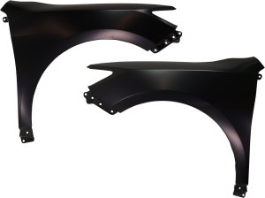 Front Fender Pair/Set for Toyota Camry 2012-2014, Right (Passenger) and Left (Driver) Sides, Primed (Ready to Paint), Without Signal Light Hole, Replacement