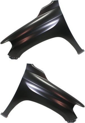 Front Fender Pair/Set for 2014-2019 Toyota Tundra, Right (Passenger) and Left (Driver), Primed (Ready to Paint), Steel, with Antenna Hole - Replacement