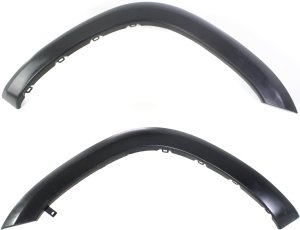 Front Wheel Opening Molding Pair/Set for Toyota RAV4 2006-2012, Right (Passenger) and Left (Driver), Black Color, Replacement Part