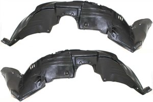 Front Fender Liner Pair/Set for Toyota Highlander 2008-2010, Right (Passenger) and Left (Driver), Without Towing Package, Replacement