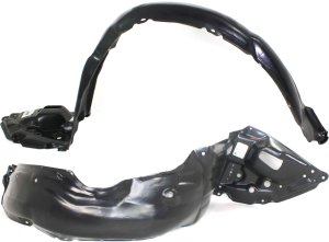 Front Fender Liner Pair/Set for Toyota Matrix 2009 - 2014, Right (Passenger) and Left (Driver), Plastic, Vacuum Form, Replacement