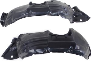 Front Fender Liner Pair/Set for Toyota Highlander (2014-2019), Right (Passenger) and Left (Driver), 2.7L Engine, with Extension Sheet, Replacement