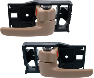 Front Door Handle Pair/Set for Toyota Avalon 2000-2004, Sequoia 2001-2007, Inside, Brown, Right (Passenger) and Left (Driver) (=Rear) Replacement
