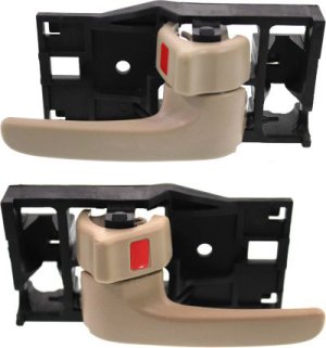 Front Door Handle Pair/Set for Toyota Avalon 2000-2004 / Sequoia 2001-2007, Inside Right (Passenger) and Left (Driver), Beige, Also Equals Rear, Replacement