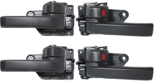Front and Rear Door Handle Pair/Set of 4 for Toyota Tundra 2007-2021, Sequoia 2008-2022, Inside, Black, Right (Passenger) and Left (Driver), Replacement
