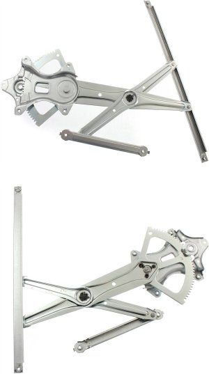 Front Window Regulator Pair/Set for 2009-2013 Toyota Corolla and 2008-2015 Scion XB, Right (Passenger) and Left (Driver) Sides, Power Adjustment, Without Motor, Replacement