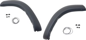 Rear Wheel Opening Molding Pair/Set for Toyota RAV4 2001-2005, Right (Passenger) and Left (Driver) Rear Section, Black, Paint to Match Replacement