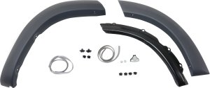 Rear Wheel Opening Molding Set for 2001-2005 TOYOTA RAV4, Right (Passenger) Front and Rear Section, Black, Paint to Match - Replacement Part