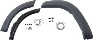 Rear Wheel Opening Molding Set for 2001-2005 Toyota RAV4, Left (Driver) Front and Rear Section, Black, Paint to Match, Replacement