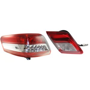 Tail Light for 2010-2011 Toyota Camry, Left (Driver) Inner and Outer, Halogen Replacement Set