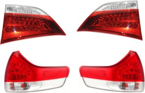 Tail Light Assembly for 2011-2012 Toyota Sienna, Pair/Set of 4, Inner and Outer, Right (Passenger) and Left (Driver), Excluding SE Model, Replacement