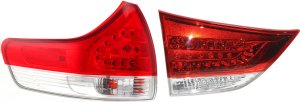 Tail Light Assembly for Toyota Sienna 2011-2014, Left (Driver), Inner and Outer Set of 2, Excludes SE Model - Replacement Set