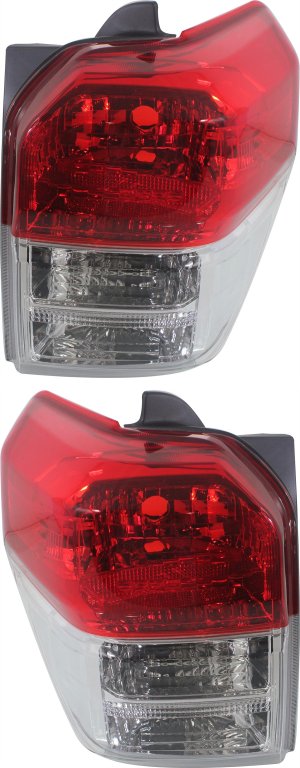 Tail Light Lens and Housing Pair/Set for Toyota 4Runner 2010-2013, Right (Passenger) and Left (Driver) Side Replacement