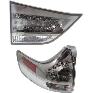 Tail Light Set for 2011-2020 Toyota Sienna, Left (Driver) Inner and Outer, Halogen Replacement