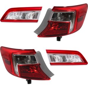 Tail Light Inner and Outer Pair/Set for Toyota Camry 2012-2014, Right (Passenger) and Left (Driver) Replacement
