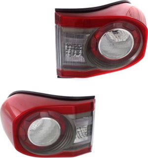 Tail Light Lens and Housing Pair/Set for 2012-2014 Toyota FJ Cruiser, Right (Passenger) and Left (Driver) Replacement