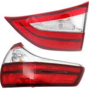 Tail Light Assembly for Toyota Sienna 2015-2019, Right (Passenger) Inner and Outer, Halogen, Set of 2, Replacement