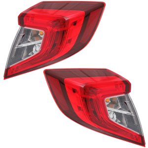Tail Light Assembly Pair/Set for Honda Civic Sedan 2016-2021, Outer Right (Passenger) and Left (Driver), Replacement 