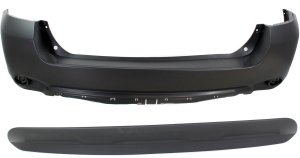Rear Bumper Cover Set for 2008-2010 Toyota Highlander, Upper and Lower, Primed (Ready to Paint) Replacement