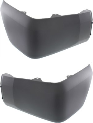 Rear Bumper End Extension Cover Pair/Set for Toyota Tundra 2014-2021, Right (Passenger) and Left (Driver) Side, Textured Plastic/Resin Type, without Park Assist Sensor Holes, Replacement