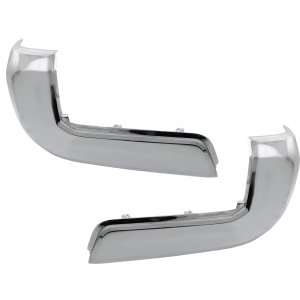 Pair/Set - Rear Bumper End Caps for Toyota Tacoma 2016-2023, Right (Passenger) and Left (Driver), Chrome Finish, without Park Assist Sensor Holes, Excluding Limited and TRD Pro Models, Replacement Set