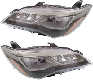 Headlight Pair/Set for 2015-2017 Toyota Camry, Right (Passenger) and Left (Driver) Replacement