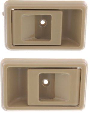 Front Interior Door Handle Pair/Set for Toyota Corolla (1983-1992), 4Runner (1990-1995), Tacoma (1995-2000), Right (Passenger) and Left (Driver), Beige, Replacement