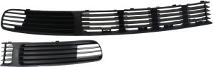 Pair/Set - Front Fog Light Cover for Volkswagen Passat 1998-2001, Right (Passenger) and Left (Driver), Primed (Ready to Paint), Side Bumper Grille Replacement Set