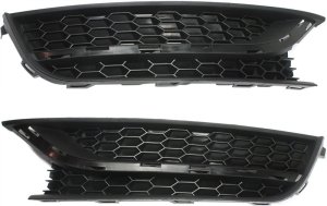 Front Fog Light Cover Pair/Set for Volkswagen Passat 2012-2015, Right (Passenger) & Left (Driver), Textured Dark Gray, USA Built, Replacement