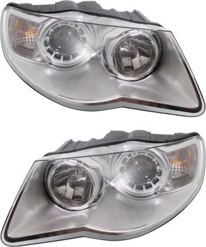 Headlight Assembly for Volkswagen Touareg 2008-2010, Right (Passenger) and Left (Driver), Halogen, Replacement Pair/Set