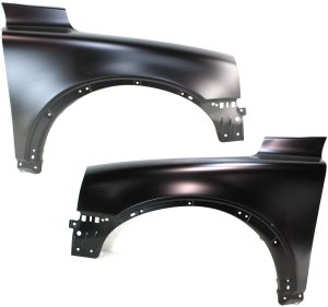 Front Fender Pair/Set for VOLVO XC90 2003-2014, Right (Passenger) and Left (Driver), Primed (Ready to Paint), Steel, without Signal Light Hole, Replacement