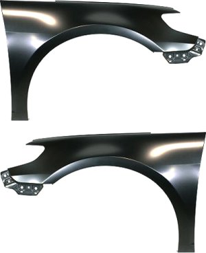 Front Fender Pair/Set for Volkswagen Passat CC (2009-2017), Right (Passenger) and Left (Driver), Primed (Ready to Paint), Without Side Light Hole, Replacement