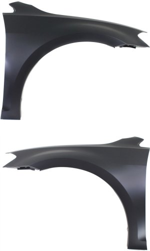 Front Fender Pair/Set for Volkswagen Golf 2015-2017, Right (Passenger) and Left (Driver), Primed (Ready to Paint), without Signal Light Hole Replacement