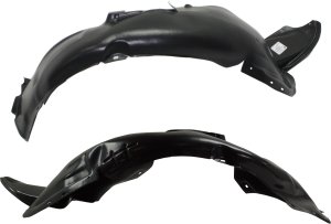 Front Fender Liner Pair/Set for Volkswagen Jetta Sedan 2011-2014, Right (Passenger) and Left (Driver), Hybrid 2013-2014, Excludes GLI Model, Replacement