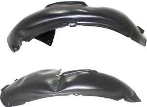 Front Fender Liner Pair/Set for Volkswagen Golf/GTI Hatchback 2010-2014, Right (Passenger) and Left (Driver) Rear Section, Replacement