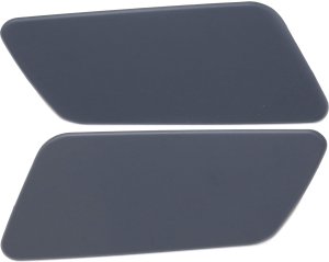 Headlight Washer Cover Pair/Set for 2011-2014 Volkswagen Touareg, Right (Passenger) and Left (Driver), Primed (Ready to Paint), Without Headlight Washer, Replacement