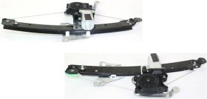 Rear Window Regulator Pair/Set for Volvo S60 2001-2009 / S80 1999-2006, Right (Passenger) and Left (Driver), Power, With Motor, Replacement