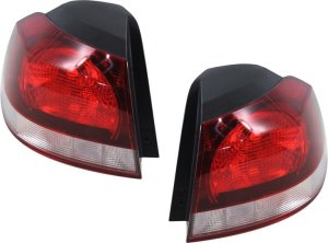 Outer Tail Light Set for Volkswagen Golf/GTI 2010-2014 Right (Passenger), Halogen, Lens and Housing, Hella Brand, Replacement