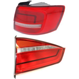 Tail Light for 2015 Volkswagen Jetta Hybrid Model, Right (Passenger) Outer Assembly, Halogen, Up to 6-28-2015, Replacement Set