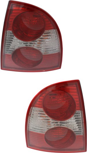 Tail Light Assembly Pair/Set for 2001-2005 Volkswagen Passat Sedan, Right (Passenger) and Left (Driver), Excluding W8 Model, Replacement