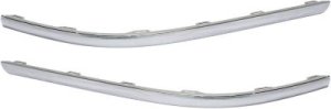 Rear Bumper Molding Pair/Set for Volkswagen Passat 2012-2015, Right (Passenger) and Left (Driver), Outer, Primed (Ready to Paint), Replacement