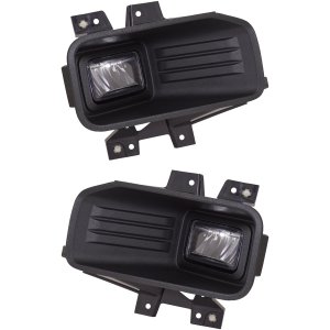 Front Fog Light Assembly Pair/Set for Ford F-150 Pickup 2018-2020, LED, Right (Passenger) and Left (Driver), Excluding Raptor Model, fits Crew Cab/Extended Cab, Replacement