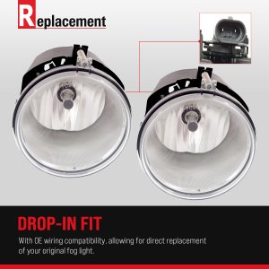 Pair/Set - Fog Light Assembly for Ford F-150 2021-2023, Right (Passenger) and Left (Driver), Halogen, Excluding Raptor Model, Replacement