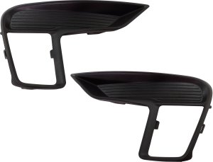 Fog Light Cover Replacement Pair/Set for 2018-2019 Ford Explorer, Textured Black, Right (Passenger) and Left (Driver)